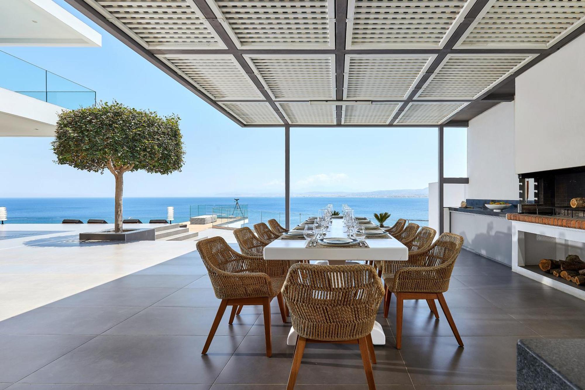 Beachfront Villa In Crete - Epavli Luxury Villa Agia Pelagia  Exterior photo